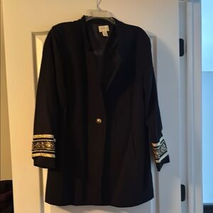 Chico's Black Blazer with Gold Embellishments
